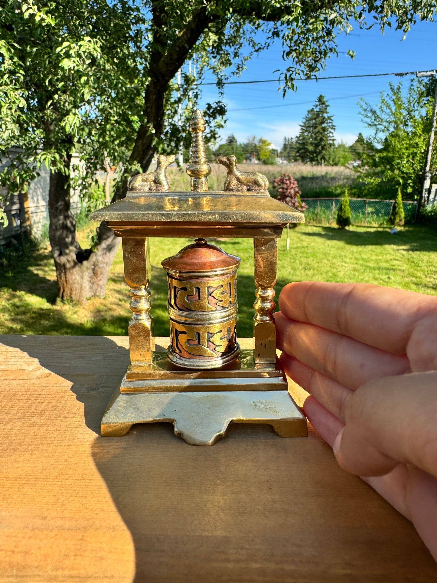 Authentic Tibetan Prayer Wheel with Om Mane Padme Hum Mantra - Handcrafted in Nepal