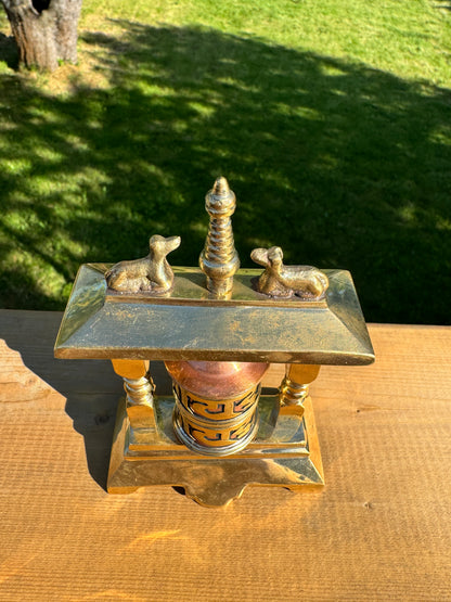 Authentic Tibetan Prayer Wheel with Om Mane Padme Hum Mantra - Handcrafted in Nepal