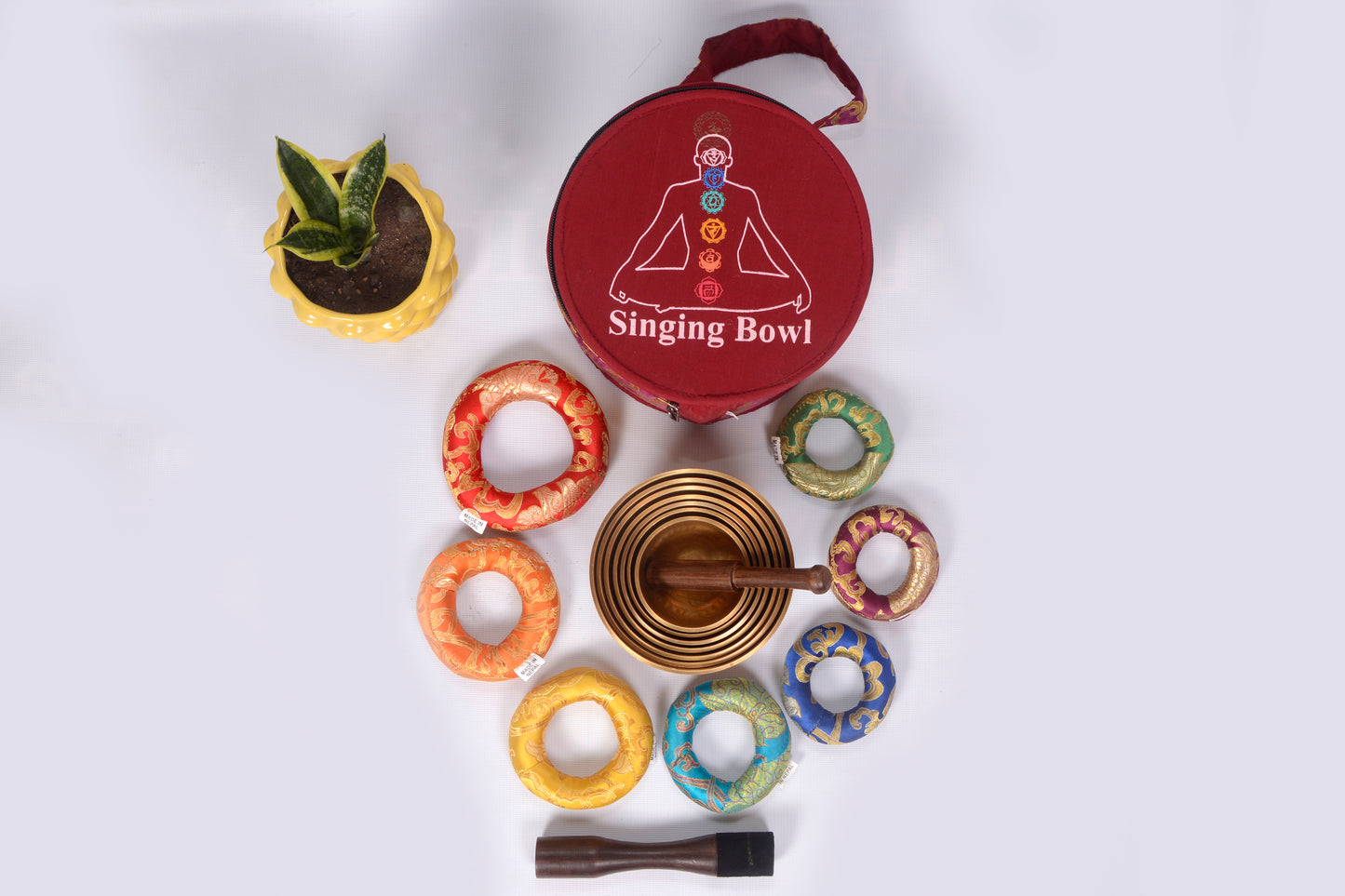 Pituwa Singing Bowl Set of 7 Thado Bowls from Nepal | High Quality Handbeaten Tibetan Bowl