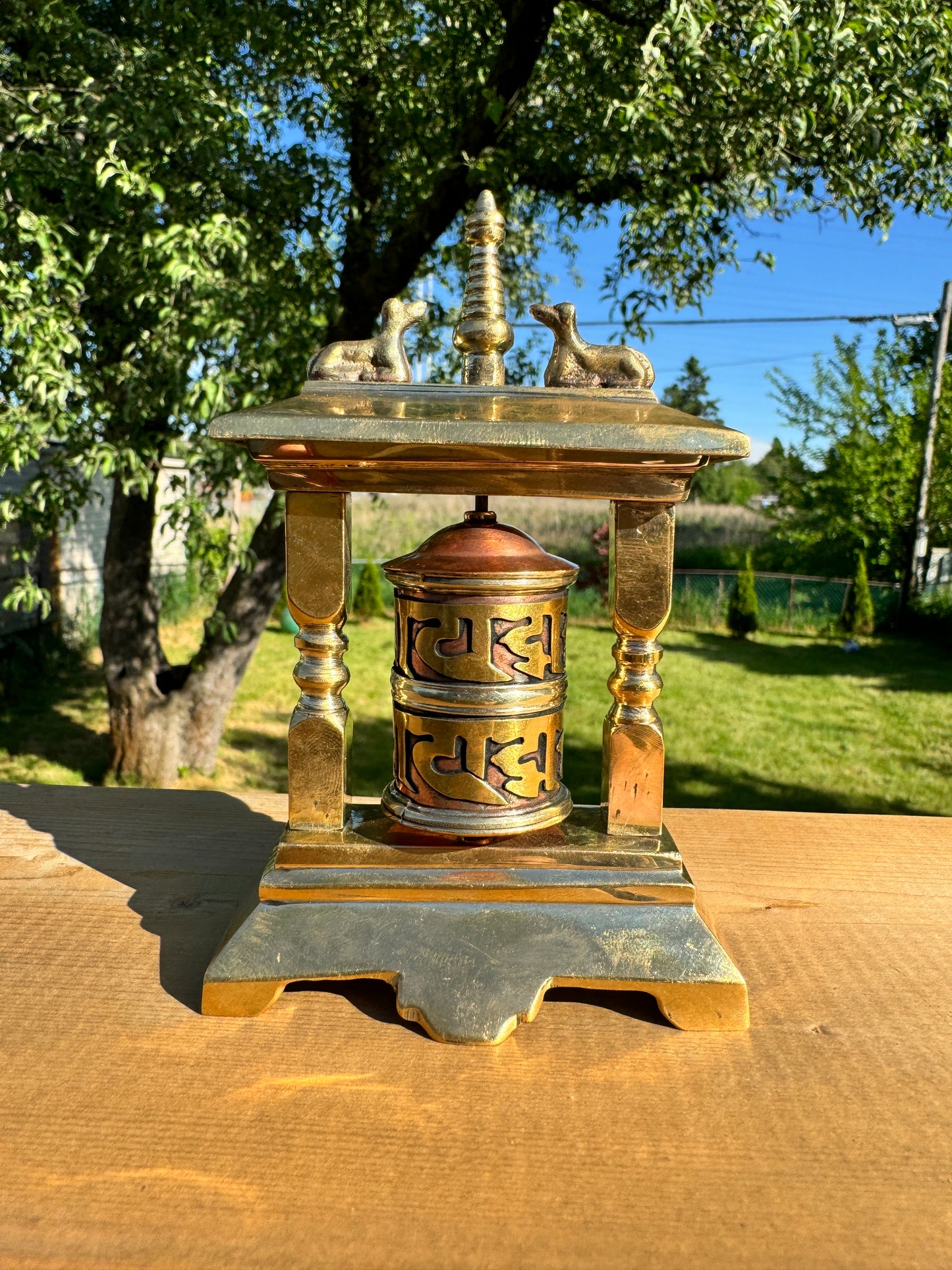 Authentic Tibetan Prayer Wheel with Om Mane Padme Hum Mantra - Handcrafted in Nepal