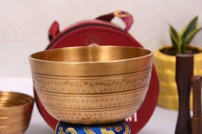 Pituwa Singing Bowl Set of 7 Thado Bowls from Nepal | High Quality Handbeaten Tibetan Bowl