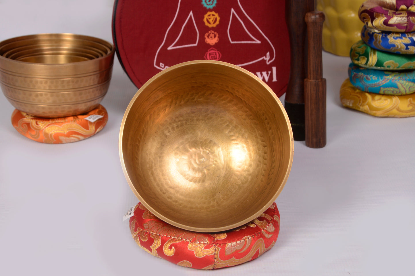 Pituwa Singing Bowl Set of 7 Thado Bowls from Nepal | High Quality Handbeaten Tibetan Bowl