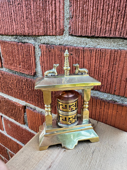 Authentic Tibetan Prayer Wheel with Om Mane Padme Hum Mantra - Handcrafted in Nepal