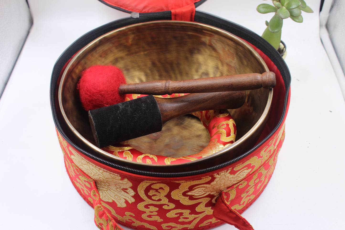 (10-13 Inches) Full moon Singing Bowl Handmade Tiger Antique