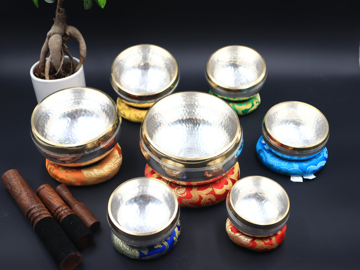 Silver Plated Set of 7 Singing Bowl