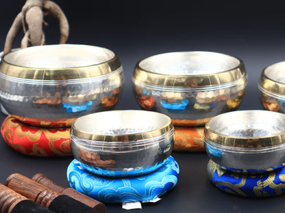 Silver Plated Set of 7 Singing Bowl