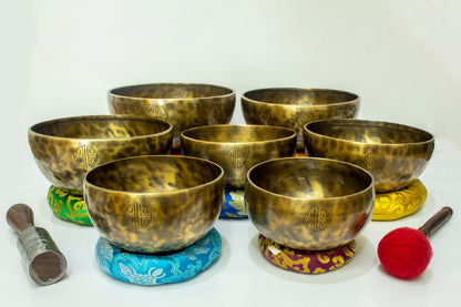 Full Moon Singing Bowl Set | Professional Chakra Tuned Handmade Bowls