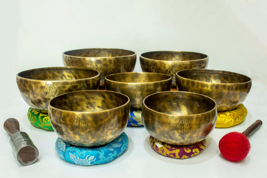 Master Healing Set Full Moon Singing Bowl Set | Professional Chakra Tuned Handmade Bowls